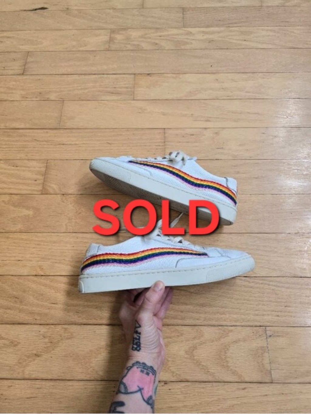 Soludos | The Original Ibiza White Leather Whimsy Boho Sneakers | Wms 9